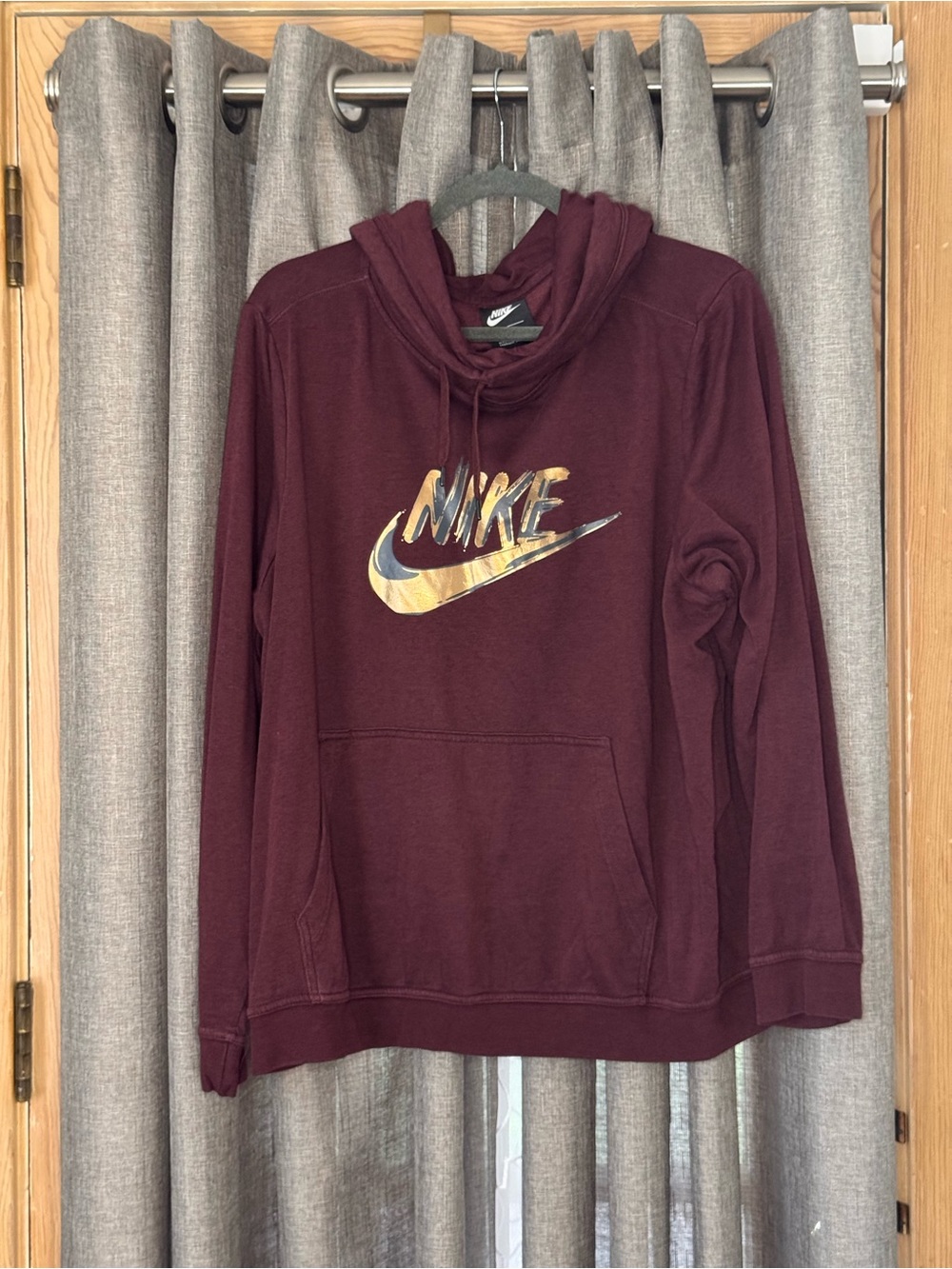 Nike Burgundy Cowl Neck Hoodie